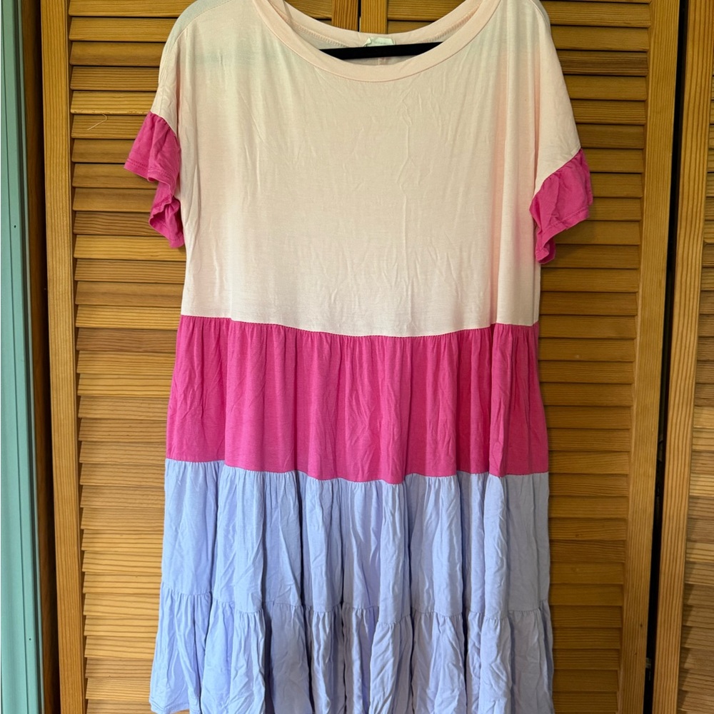 143 Story by Line Up Color Block Tiered Dress